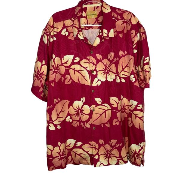 Tommy Bahama Other - Tommy Bahama Men's XL 100% Silk Short Sleeve Hawaiian Causal Button-Down Shirt